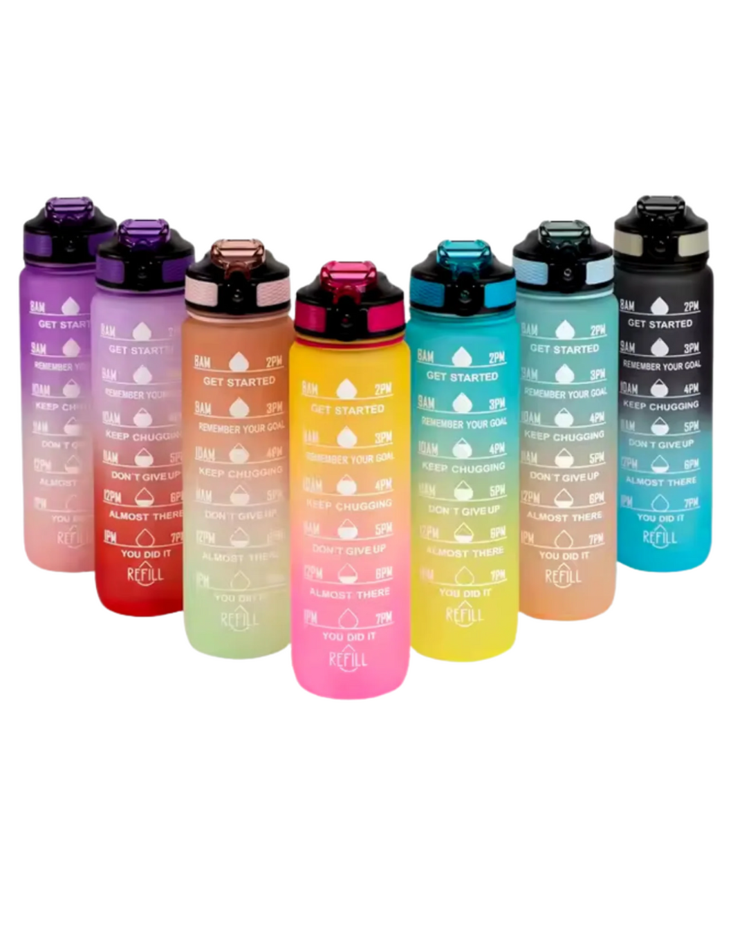 32oz Plastic Sport Gym Motivational Bottle